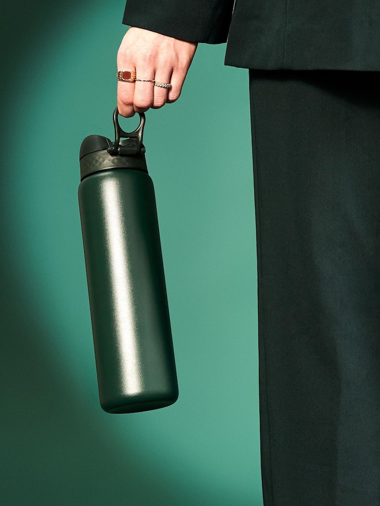 Ion8 Dark Green Lightweight Steel Water Bottle 1200ml - Image 2 of 3 Ion8 Dark Green Lightweight Steel Water Bottle 1200ml - Image 2 of 3