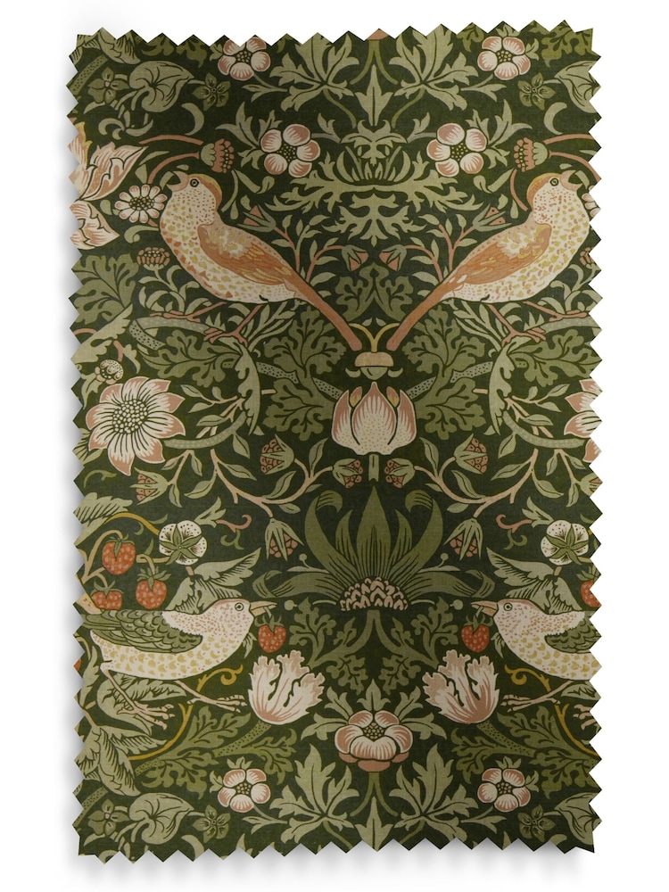 William Morris At Home Green Strawberry Thief Made to Measure 100% Cotton Roman Blinds - Image 6 of 6