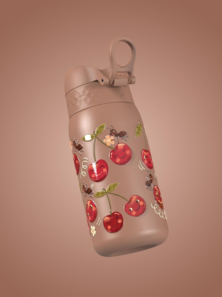 Ion8 Cherries Lightweight Steel Water Bottle 400ml - Image 5 of 5