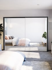 Wiemann Graphite Peyton Mirror Sliding 2.6m Sliding Semi Fitted Wardrobe - Image 1 of 6