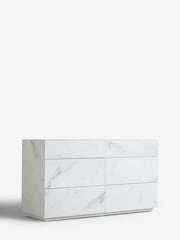 Marble Effect Sloane Glass Wide Collection Luxe Chest of Drawers - Image 4 of 7