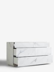Marble Effect Sloane Glass Wide Collection Luxe Chest of Drawers - Image 5 of 7
