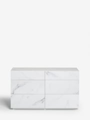 Marble Effect Sloane Glass Wide Collection Luxe Chest of Drawers - Image 6 of 7