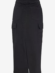 Mint Velvet Black Denim Cargo Midi Skirt - Image 4 of 4