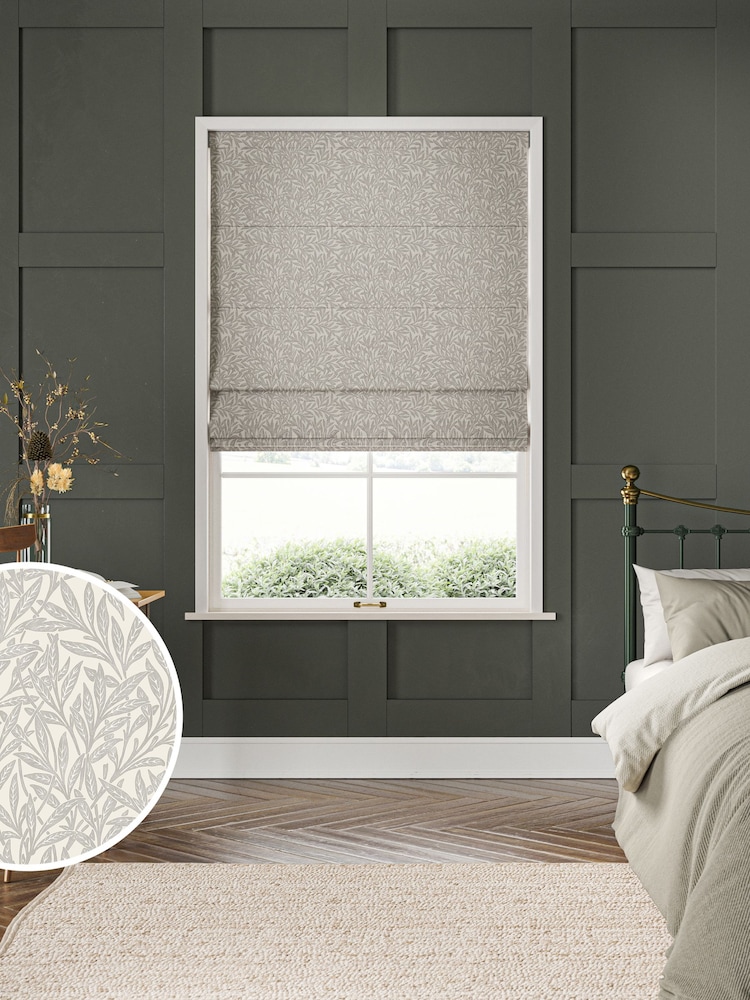 William Morris At Home Grey Willow Made to Measure 100% Cotton Roman Blinds - Image 1 of 6