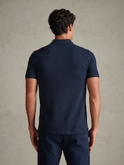 U.S. Polo Assn. Blue Square Texture Tipped Polo Shirt - Image 4 of 6