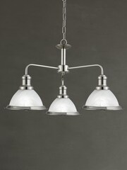 Searchlight Satin Silver/Marble Glass Walls 3 Light Marble Glass Ceiling Light - Image 1 of 3