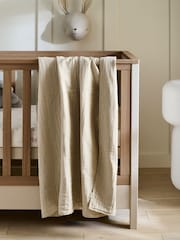 Mamas & Papas Mocha Welcome To The World Seedling Muslin Blanket Linen - Image 1 of 5