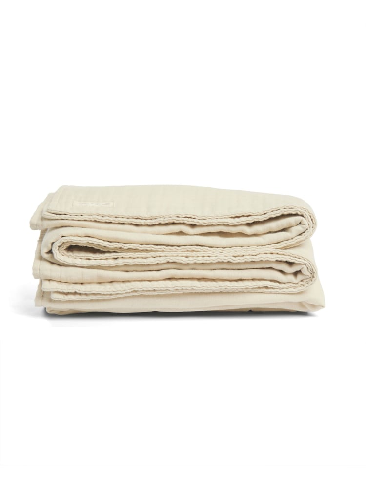 Mamas & Papas Mocha Welcome To The World Seedling Muslin Blanket Linen - Image 5 of 5