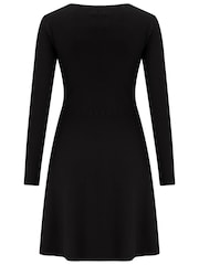 Pour Moi Black Helen Knit Skater Skirt Dress - Image 4 of 4