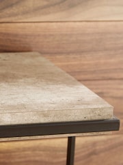Pacific Black Concrete Effect MDF & Iron Console Table - Image 3 of 5
