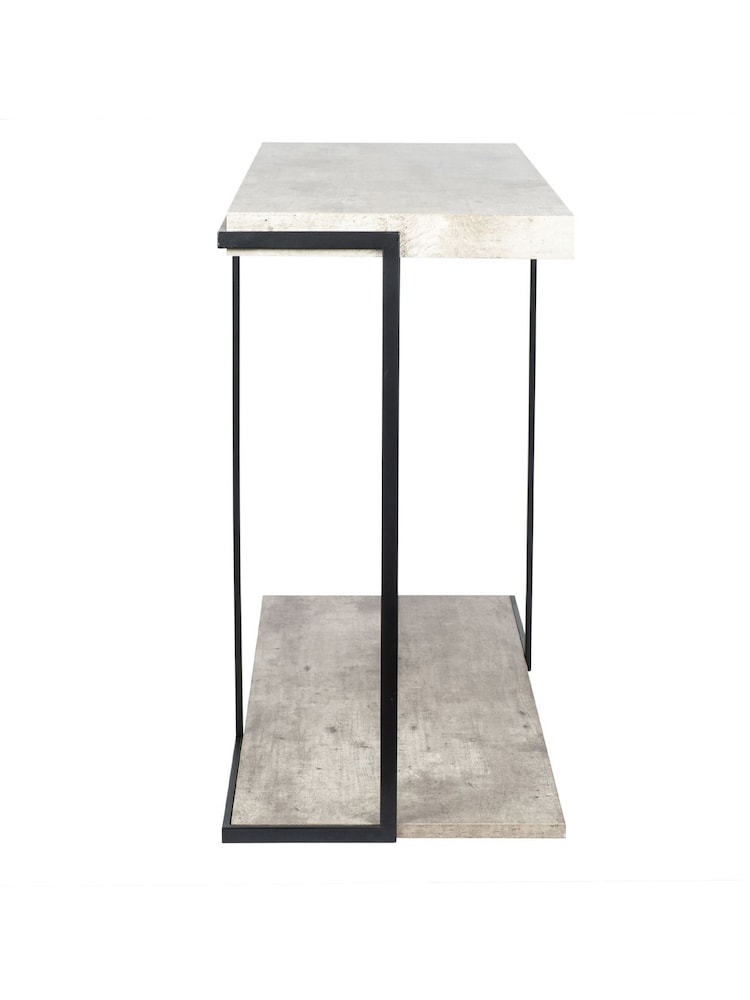 Pacific Black Concrete Effect MDF & Iron Console Table - Image 5 of 5