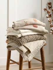 Mamas & Papas 2 Pack Cream Welcome To The World Seedling Cot Bed Fitted Sheets - Image 1 of 5