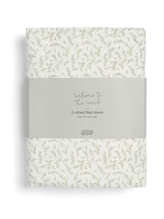 Mamas & Papas 2 Pack Cream Welcome To The World Seedling Cot Bed Fitted Sheets - Image 4 of 5