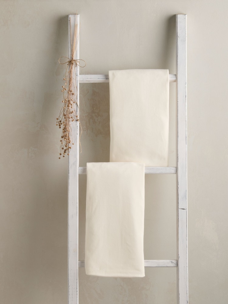 Mamas & Papas 2 Pack Cream 100% Cotton Cotbed Fitted Sheets - Image 1 of 4