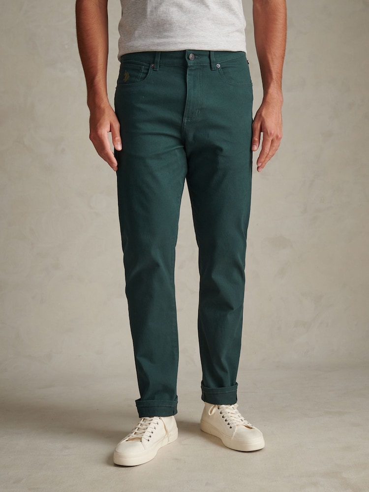 U.S. Polo Assn. Dark Green Core 5 Pocket Trousers - Image 1 of 9 U.S. Polo Assn. Dark Green Core 5 Pocket Trousers - Image 1 of 9
