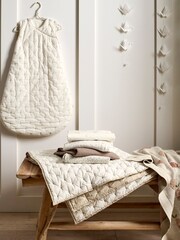 Mamas & Papas Cream Welcome To The World Seedling 2.5 Tog 100% Cotton Sleep Bag 0-6 Months - Image 2 of 5