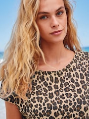 Animal 100% Cotton Relaxed Capped Sleeve Tunic Dress - Image 4 of 5