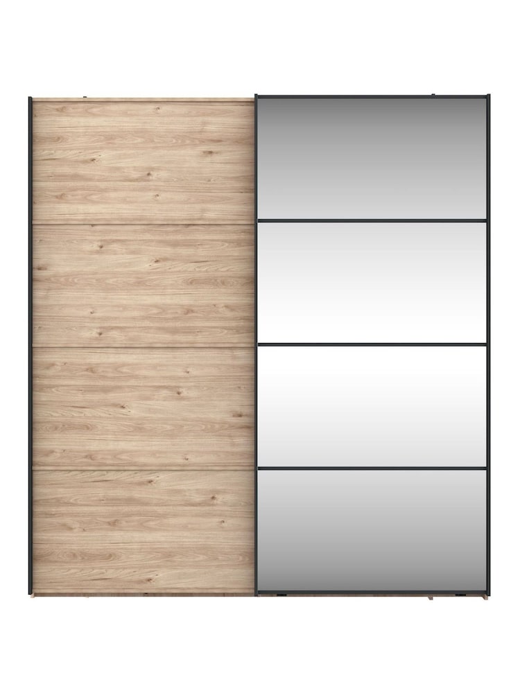 Wiemann Oak Jenson Wood and Mirror Sliding Semi Fitted 2m Sliding Wardrobe - Image 2 of 2