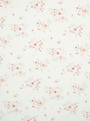 Mamas & Papas 2 Pack Pink 100% Cotton Sheet Floral Cotbed Fitted Sheets - Image 4 of 5