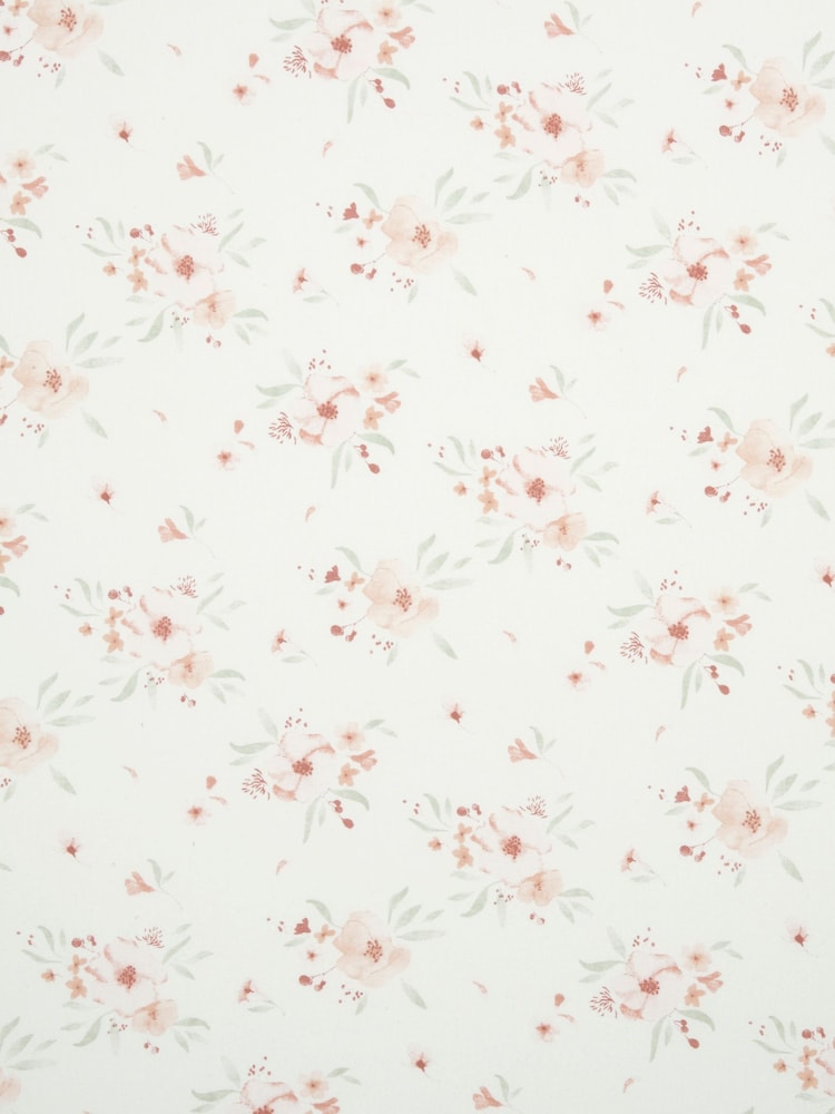 Mamas & Papas 2 Pack Pink 100% Cotton Sheet Floral Cotbed Fitted Sheets - Image 4 of 5