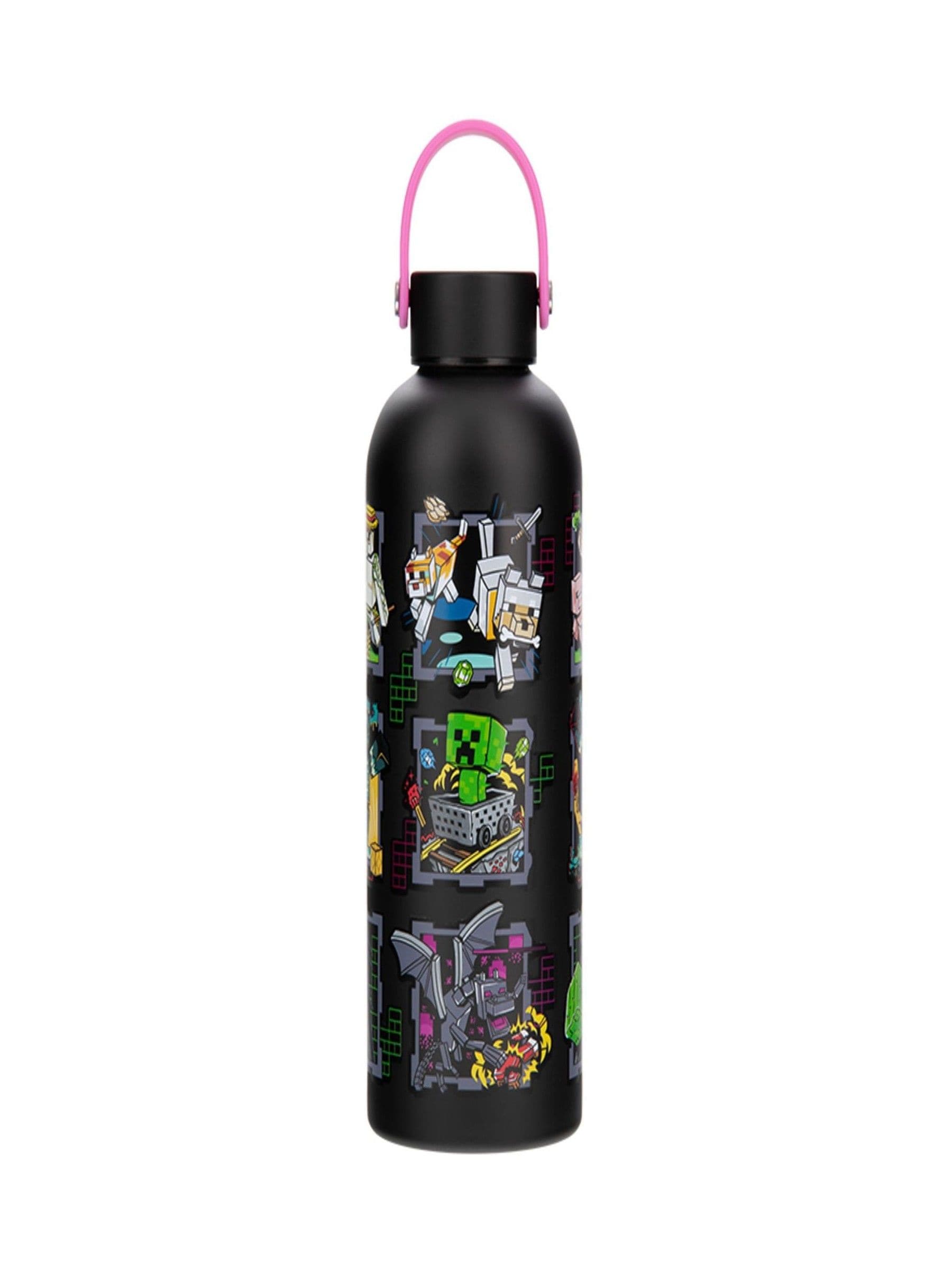 Minecraft Metal Water Bottle - Officially Licensed Minecraft Product | 500ml Stainless Steel Bottle • Keeps Drinks Hot Or Cold • Carry Loop Lid • Portable Design • Minecraft Fan Gift - Image 2