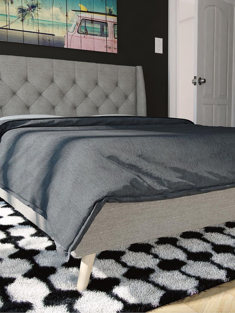 Novogratz Grey Her Majesty Linen Bed - Image 1 of 4