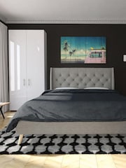 Novogratz Grey Her Majesty Linen Bed - Image 2 of 4