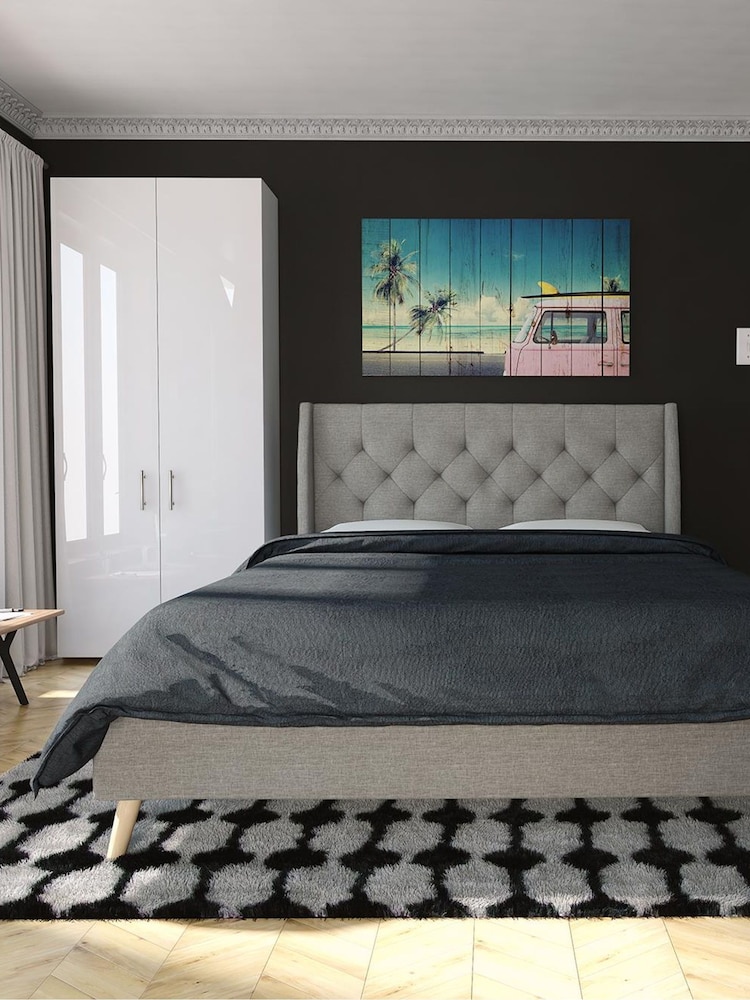 Novogratz Grey Her Majesty Linen Bed - Image 2 of 4