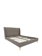 Novogratz Grey Her Majesty Linen Bed - Image 3 of 4