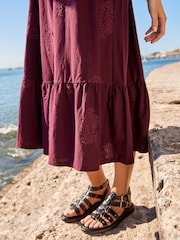 Purple Embroidered Jersey Midi Dress - Image 5 of 7