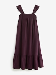 Purple Embroidered Jersey Midi Dress - Image 6 of 7