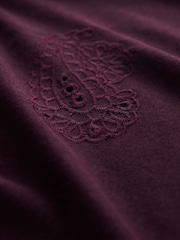 Purple Embroidered Jersey Midi Dress - Image 7 of 7