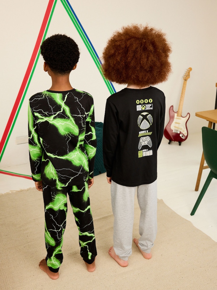Black/Green Xbox Pyjamas 2 Pack (5-16yrs) - Image 2 of 10