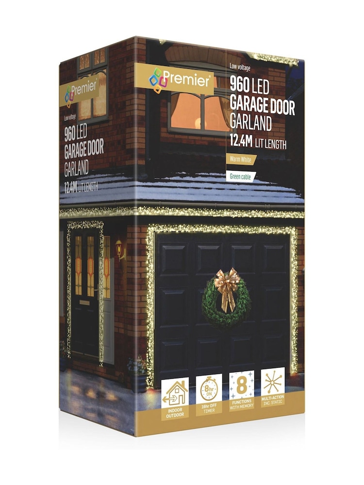 Premier Decorations Ltd 12.4m 960 LED Garage Door Cluster Garland - Image 3 of 3 Premier Decorations Ltd 12.4m 960 LED Garage Door Cluster Garland - Image 3 of 3