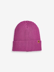 Magenta roza - Rebrasta beanie kapa (1-16 let) - Slika 1 iz 7