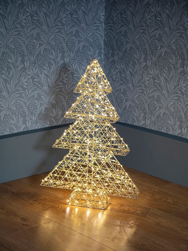 Premier Decorations Ltd 2ft Lit Golden Elegance Twist Christmas Tree - Image 2 of 4