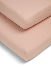 Mamas & Papas 2 Pack Terracota 100% Cotton Cotbed Fitted Sheets - Image 2 of 4