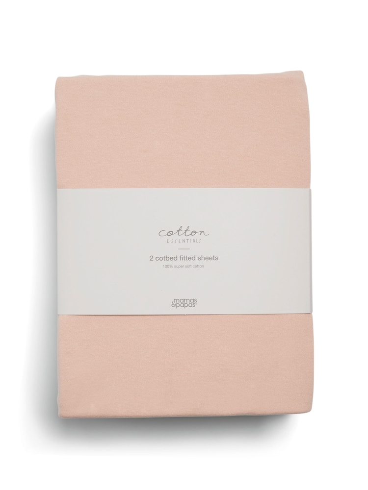 Mamas & Papas 2 Pack Terracota 100% Cotton Cotbed Fitted Sheets - Image 4 of 4