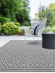 Asiatic Rugs Black Geo Patio Outdoor Rug - Image 1 of 5