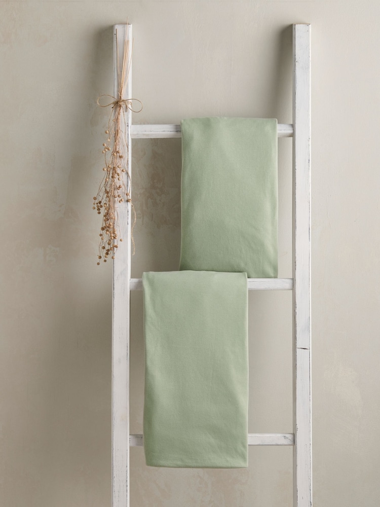 Mamas & Papas 2 Pack Sage 100% Cotton Cotbed Fitted Sheets - Image 1 of 4