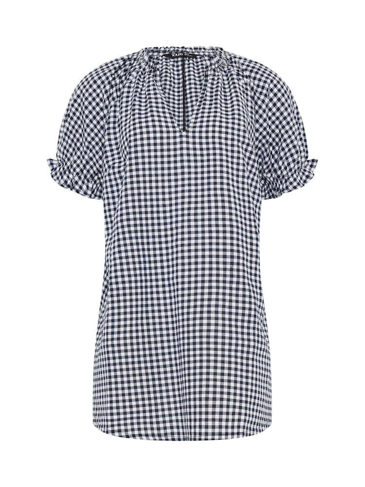 Yours Curve Blue Notch Neck T-Shirt - Image 5 of 5