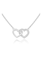 Beaverbrooks Cubic Zirconia Double Heart Necklace - Image 1 of 4