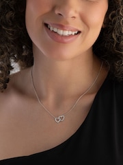 Beaverbrooks Cubic Zirconia Double Heart Necklace - Image 4 of 4