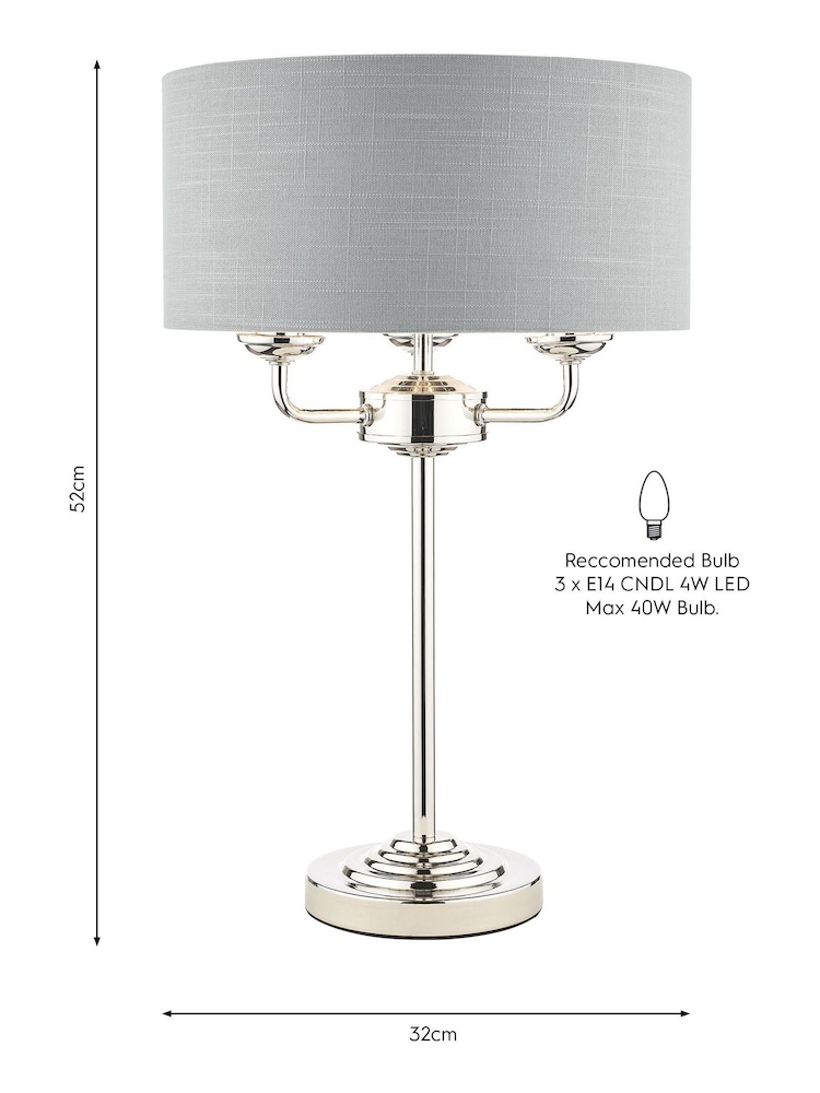 Laura Ashley Silver Sorrento Table Lamp - Image 4 of 4