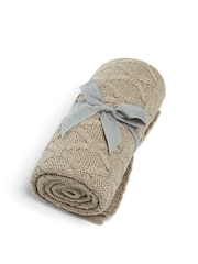 Mamas & Papas Mocha Welcome To The World Seedling Knit Blanket Diamond - Image 3 of 7