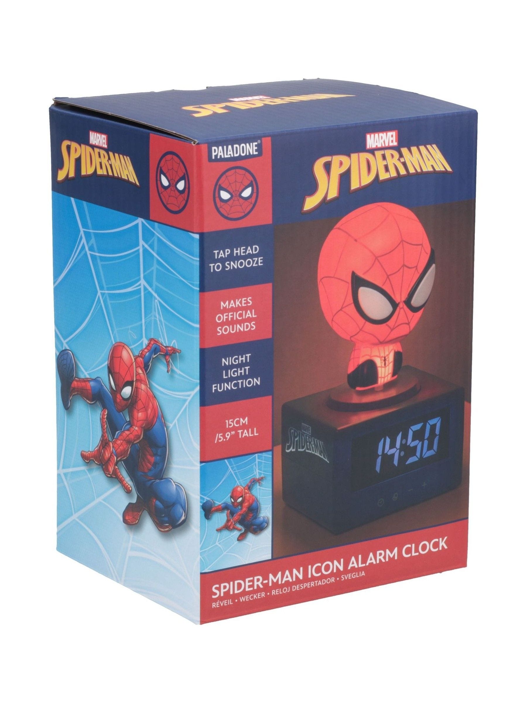 Paladone Marvel Spiderman Digital Alarm Clock with Night Light & Music, Officially Licensed MCU Superhero Bedroom Décor for Kids & Teens, Battery Powered - Image 3