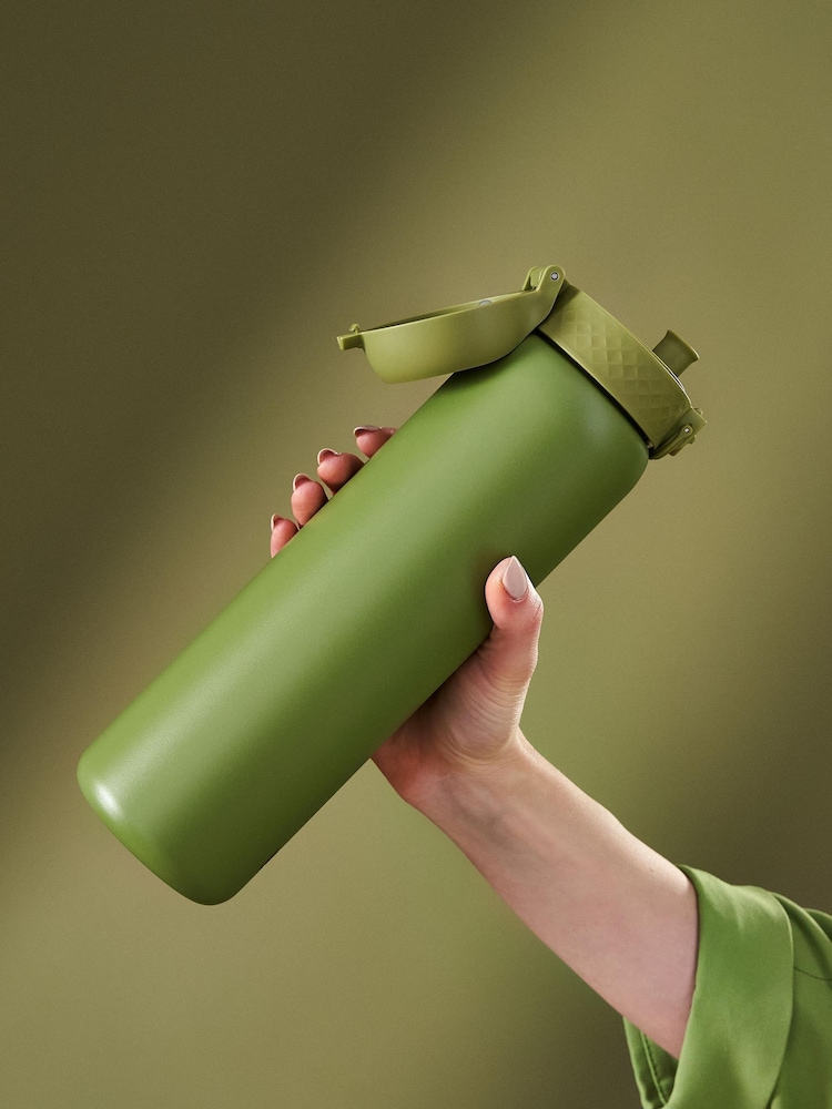 Ion8 Khaki Green Lightweight Steel Water Bottle 1200ml - Image 1 of 4 Ion8 Khaki Green Lightweight Steel Water Bottle 1200ml - Image 1 of 4
