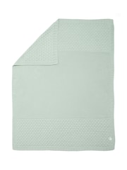 Mamas & Papas Blue/Green Welcome To The World Seedling 100% Cotton Blanket Bubble - Image 4 of 5