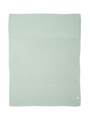 Mamas & Papas Blue/Green Welcome To The World Seedling 100% Cotton Blanket Bubble - Image 5 of 5